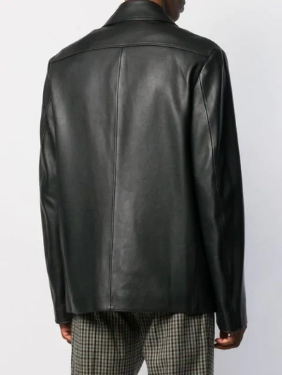 Shop Acne Studios Straight Leather Jacket In Black