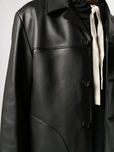 Shop Acne Studios Straight Leather Jacket In Black