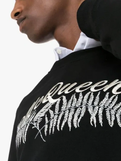 Shop Alexander Mcqueen Embroidered-logo Sweatshirt In Black