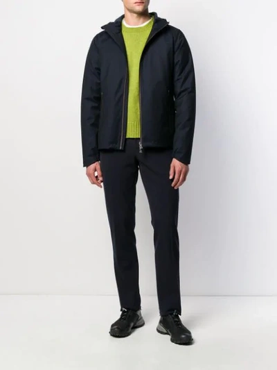 Herno Hooded Down Jacket In Blue