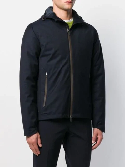 Herno Hooded Down Jacket In Blue
