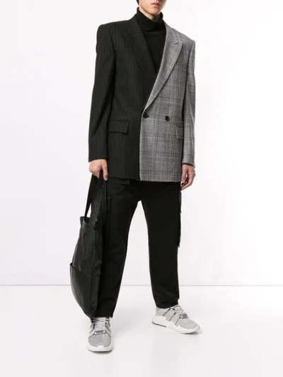 Shop Juun.j Pattern Clash Blazer In Black