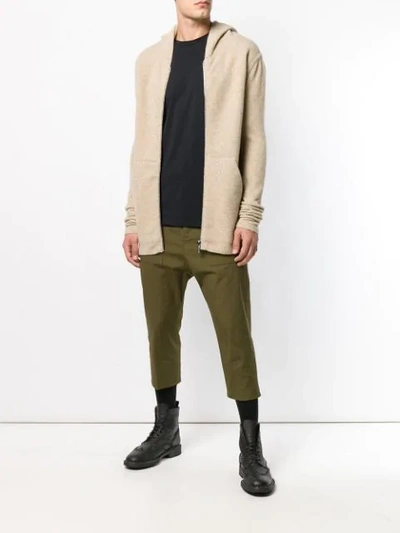 Shop Rick Owens Cropped Cargo Trousers - Green