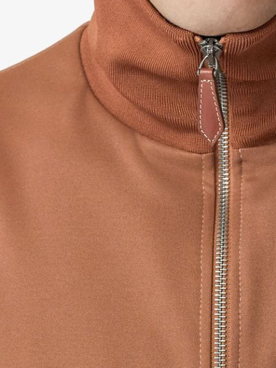 Shop Burberry Colour-block Track Top In Brown
