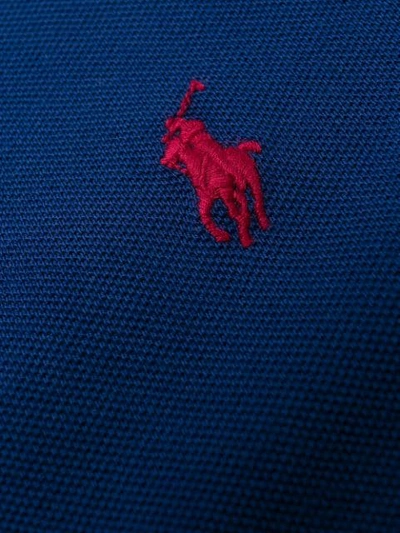 Shop Polo Ralph Lauren Embroidered Logo Polo Top In Blue