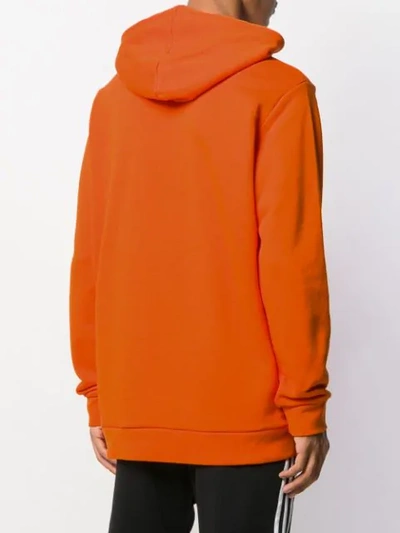 Shop Adidas Originals Logo Print Hoodie In Orange
