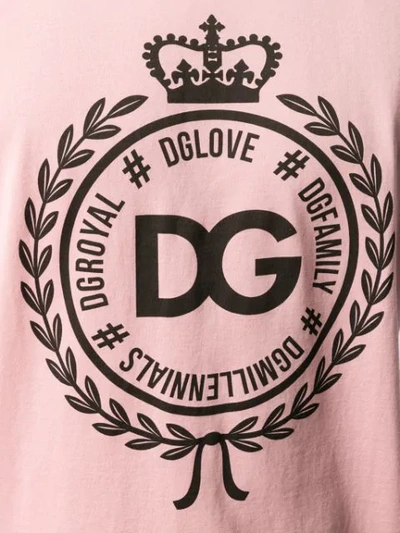 Shop Dolce & Gabbana Crest Crown Logo T In Pink