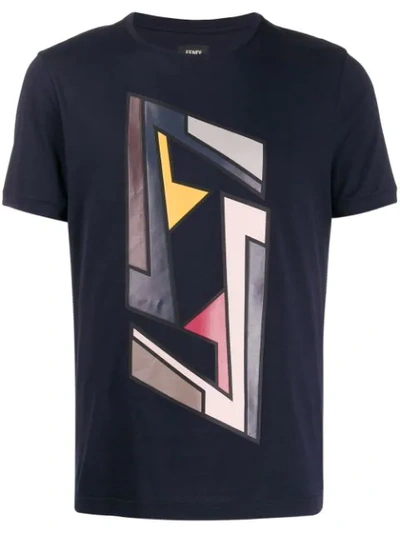 Shop Fendi Futuristic Ff T-shirt In Blue