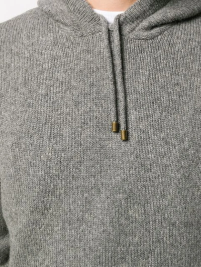 Shop Roberto Collina Drawstring Hooded Sweater In Grey