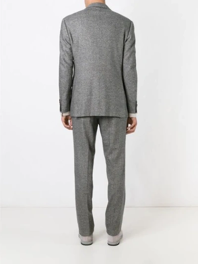 Shop Canali Three Piece Suit In Grey