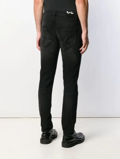 Shop Dondup Distressed Straight Jeans In Black