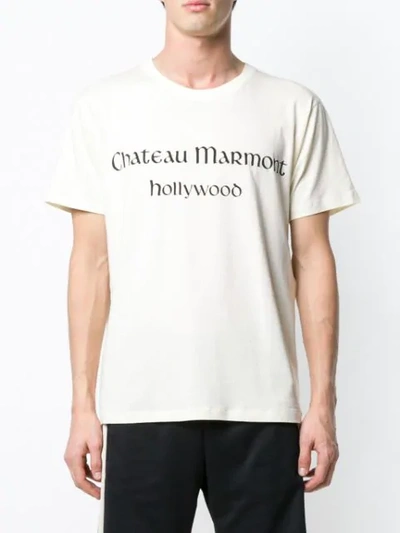 Shop Gucci T-shirt Mit Slogan-print In Yellow