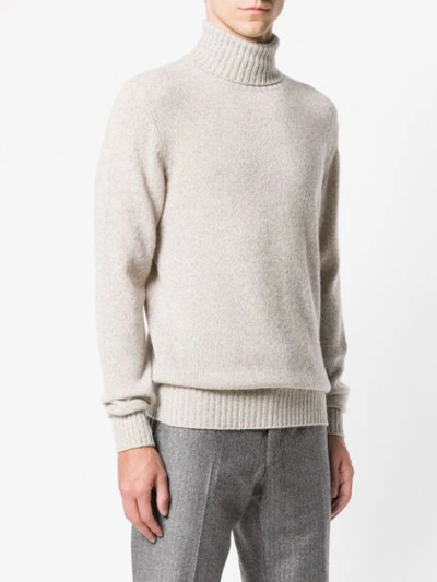 Shop Loro Piana Turtleneck Fine Knit Sweater In Neutrals