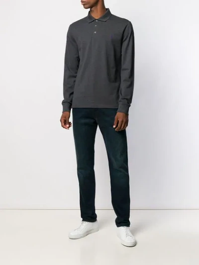 Shop Polo Ralph Lauren Long-sleeved Shirt In Grey