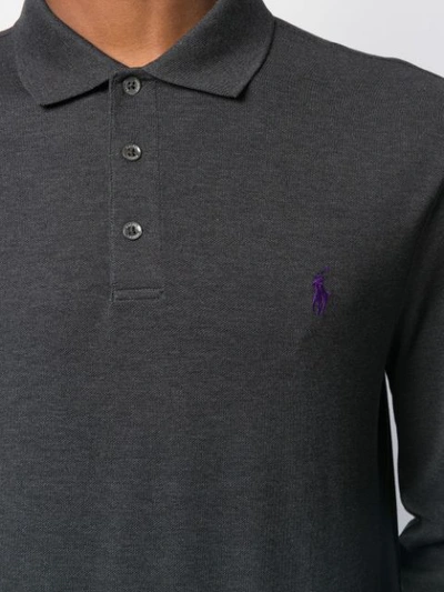 Shop Polo Ralph Lauren Long-sleeved Shirt In Grey