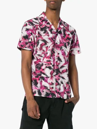 Shop Orlebar Brown Travis Birds Of Paradise Print Cotton Linen-blend Shirt In Pink