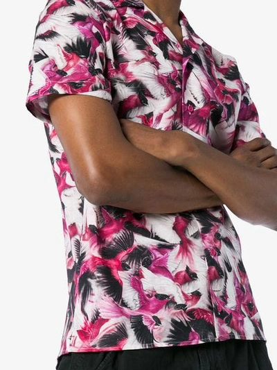 Shop Orlebar Brown Travis Birds Of Paradise Print Cotton Linen-blend Shirt In Pink