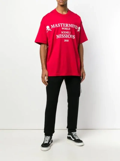 Shop Mastermind Japan Mastermind World Printed T-shirt - Red