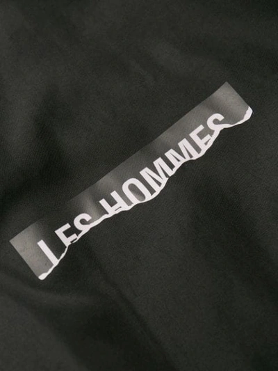 Shop Les Hommes Logo Patch Bomber Jacket In Black