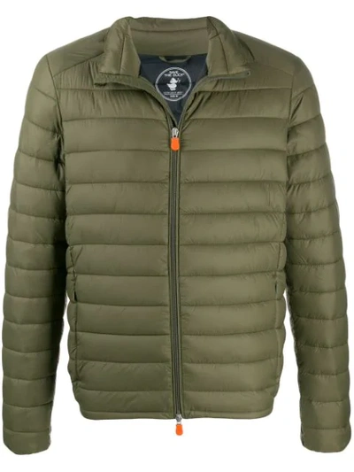 Shop Save The Duck Padded Zip-front Jacket In Green