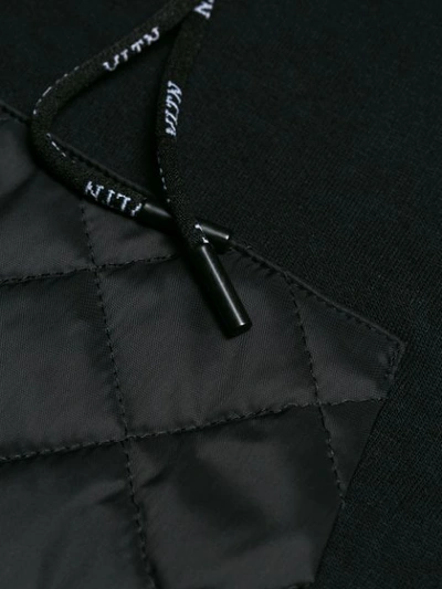 Shop Valentino Quilted Pocket Hoodie In Black