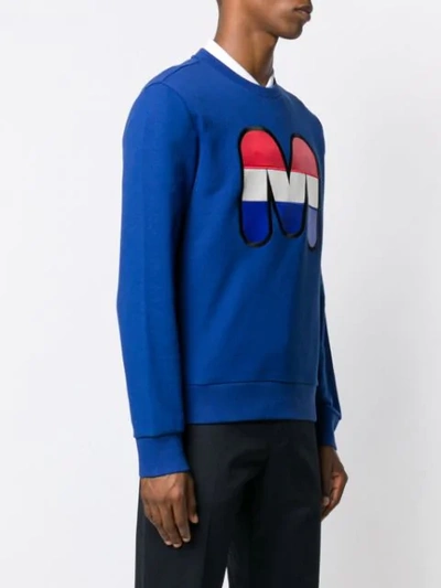 Shop Moncler Logo Sweatshirt In 738 Blue