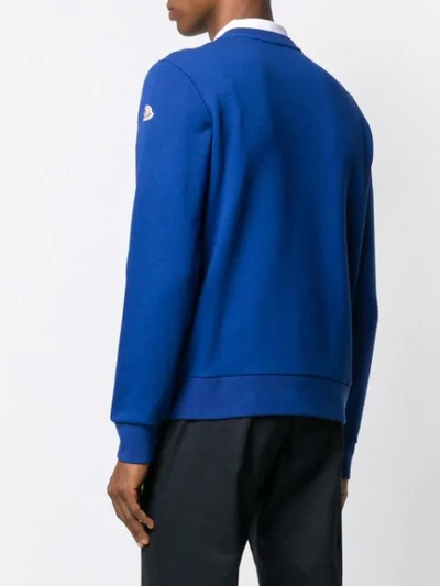 Shop Moncler Logo Sweatshirt In 738 Blue