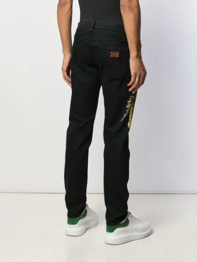 Shop Dolce & Gabbana Cupid Mid-rise Straight-leg Jeans In Black