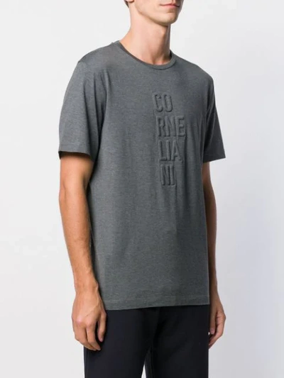 Shop Corneliani Embossed T-shirt In Grey