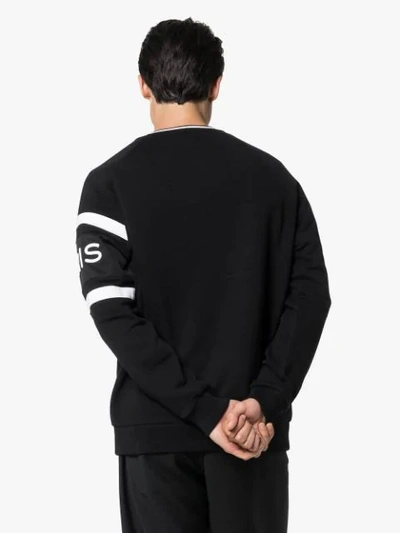 Shop Givenchy Logo Panel Sweatshirt  In 004 Black / White