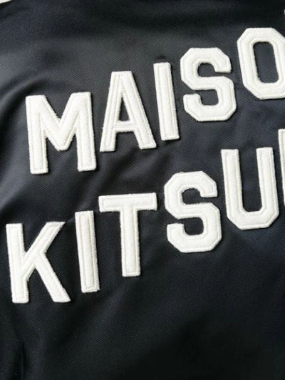 Shop Maison Kitsuné Logo Print Bomber Jacket In Blue
