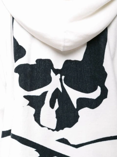 Shop Mastermind Japan Rear Logo Print Zip Hoodie In White