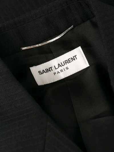 Saint Laurent Single-breasted Striped Wool Blazer In Black