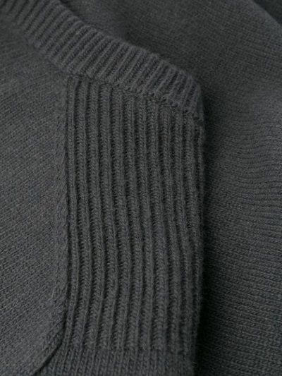 STONE ISLAND LOGO PATCH KNITTED SWEATER - 灰色