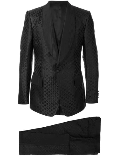 Shop Dolce & Gabbana Jacquard Suit In Black