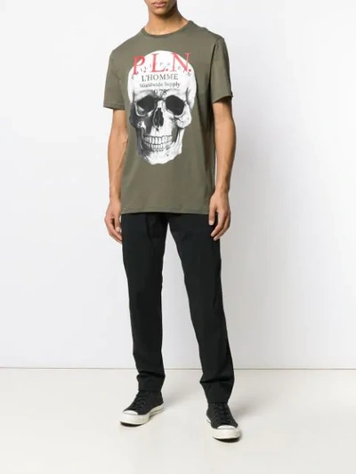 Shop Philipp Plein Skull Print T-shirt In Green