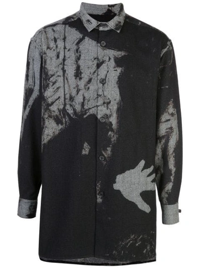 Shop Yohji Yamamoto Abstract Print Shirt In Black