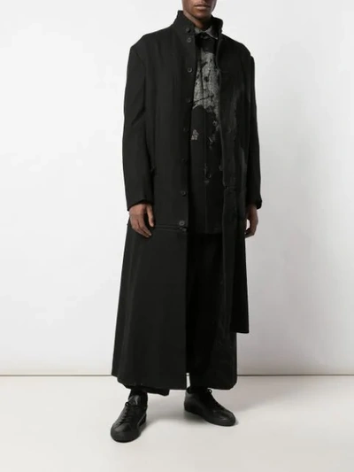 Shop Yohji Yamamoto Abstract Print Shirt In Black