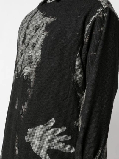 Shop Yohji Yamamoto Abstract Print Shirt In Black