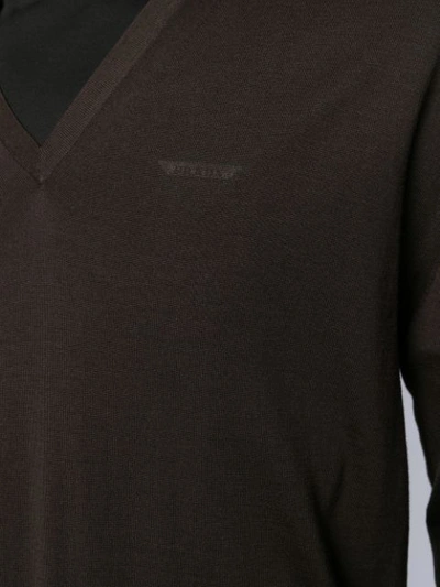 Shop Prada Pullover Mit V-ausschnitt In Brown