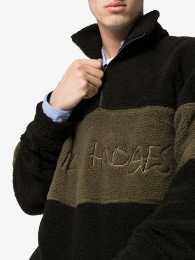 Shop Liam Hodges Hand Written Embroidered Fleece Sweatshirt In Black