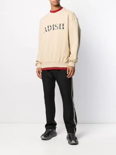 Shop Adish Logo Print Sweatshirt In Neutrals