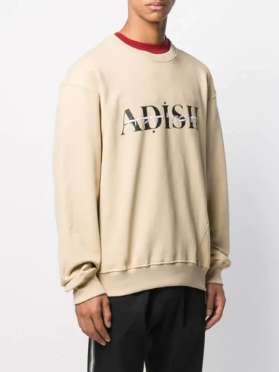Shop Adish Logo Print Sweatshirt In Neutrals