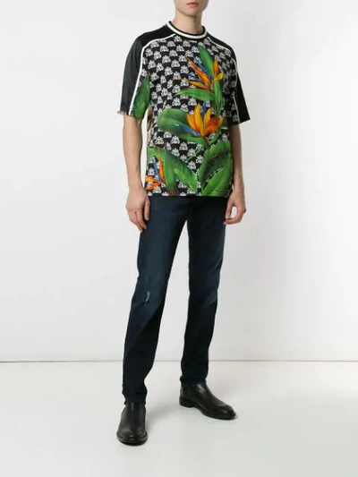 Shop Dolce & Gabbana Bird Of Paradise Dg King T-shirt In Multicolour