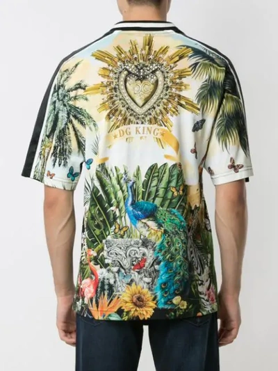 Shop Dolce & Gabbana Bird Of Paradise Dg King T-shirt In Multicolour