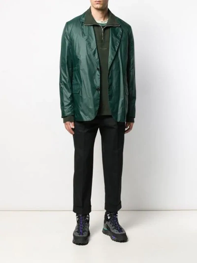 Shop Acne Studios Jace Ny Rip Single-breasted Suit Jacket In Green