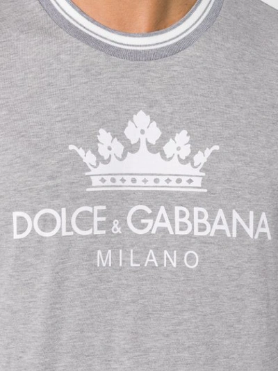 Shop Dolce & Gabbana Logo Printed T In Grey