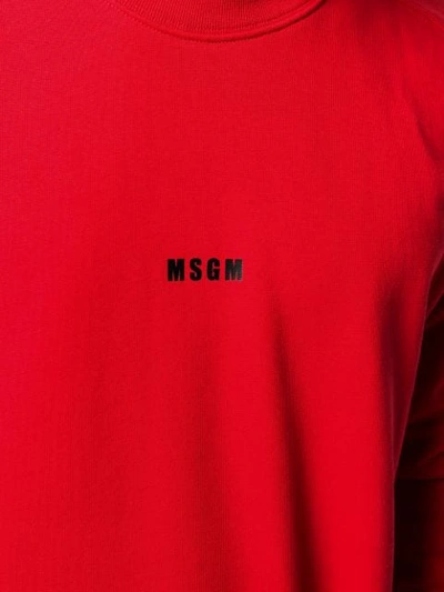 MSGM LOGO PRINT SWEATSHIRT - 红色