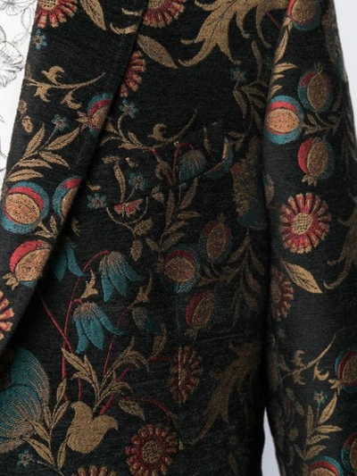 Shop Etro Floral Pattern Blazer In Black