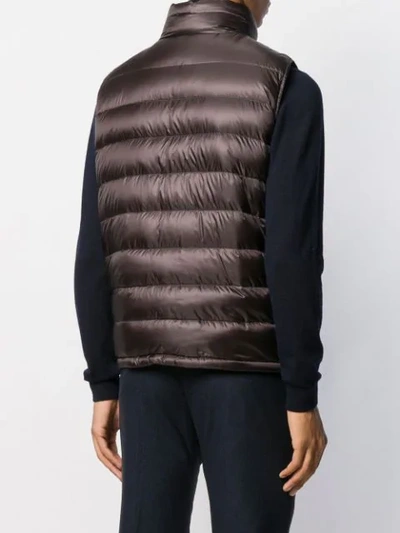 Shop Herno Puffer Gilet In Brown